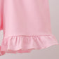 Pink bow castle ruffle shorts set