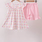 Pink bow castle ruffle shorts set