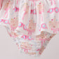 Pink bow castle ruffle 2pc swimsuit