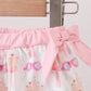 Pink bow castle ruffle 2pc swimsuit