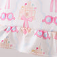 Pink bow castle ruffle 2pc swimsuit