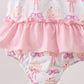 Pink bow castle ruffle one-piece swimsuit