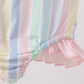 Rainbow stripe butterfly smocked ruffle one-piece swimsuit