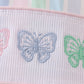 Rainbow stripe butterfly smocked ruffle one-piece swimsuit