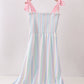 Rainbow stripe smocked dress