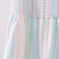 Rainbow stripe smocked dress