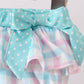 Green plaid horse applique 2pc swimsuit