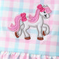 Green plaid horse applique 2pc swimsuit