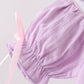 Lavender Smocked Embroidered Bow Jacquard Bubble
