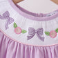 Lavender Smocked Embroidered Bow Jacquard Dress