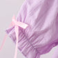 Lavender Smocked Embroidered Bow Jacquard Dress