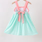 Green Marine Embroidered Jacquard Dress