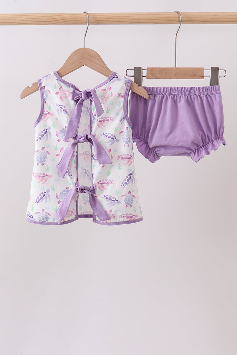 Purple Sea Turtle Bloomer Set