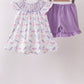 Purple Sea Turtle Smocked Set