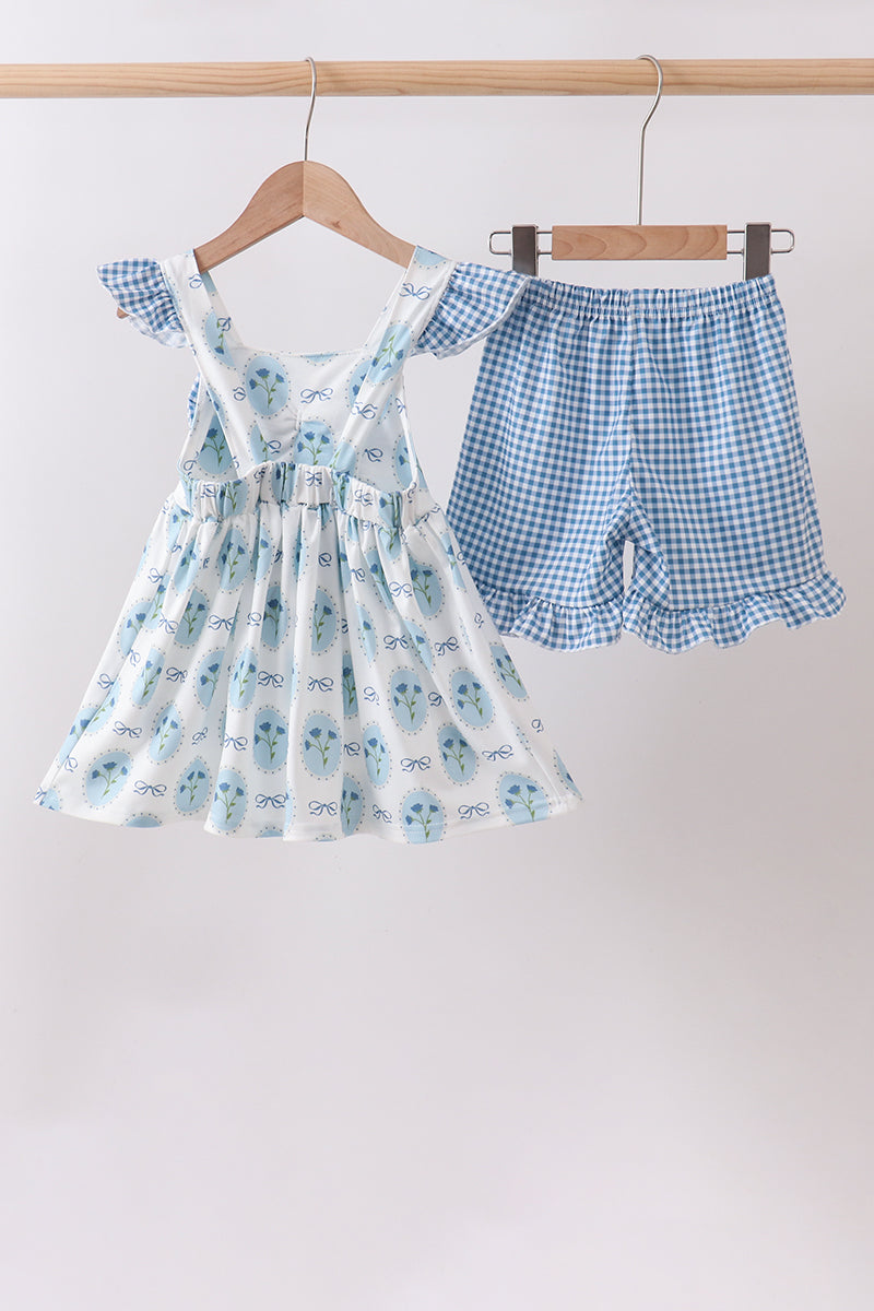 Blue Retro Floral Set