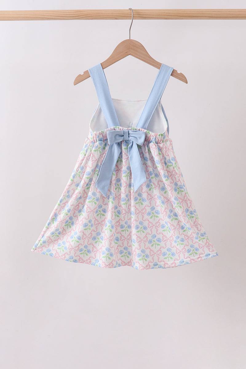 Blue Hydrangea Bow Dress