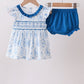 Blue Castle Smocked Ruffle Bloomer Set