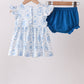 Blue Castle Smocked Ruffle Bloomer Set