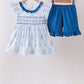 Blue Castle Smocked Ruffle Set
