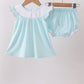 Blue Umbrella Smocked Bloomer Set