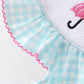 Blue Umbrella Smocked Set