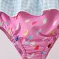 Hot Pink Umbrella Embroidered UPF Swim Set