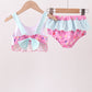 Hot Pink Umbrella Embroidered UPF Swim Set