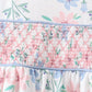Blue Floral Smocked Ruffle Set