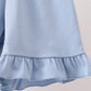 Blue Floral Smocked Ruffle Set