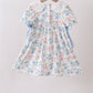 Blue Floral Smocked Dress