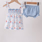 Blue Sailboat Smocked Bloomer Set