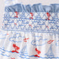 Blue Sailboat Smocked Bloomer Set
