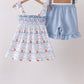 Blue Sailboat Smocked Set