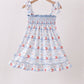 Blue Sailboat Smocked Dress