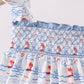Blue Sailboat Smocked Dress