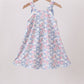 Blue Floral Bow Dress