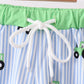 Blue Tractor Stripe UPF Swim Trunks