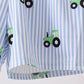 Blue Tractor Stripe UPF Swim Trunks