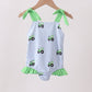 Blue Tractor Stripe UPF Swim One-Piece