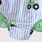 Blue Tractor Stripe UPF Swim One-Piece