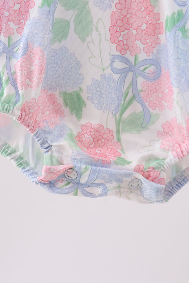 Blue Hydrangea Smocked Pearl Bubble