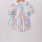 Blue Hydrangea Smocked Pearl Bubble