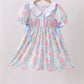 Blue Hydrangea Smocked Pearl Dress