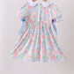 Blue Hydrangea Smocked Pearl Dress