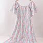 Blue Hydrangea Smocked Women Dress