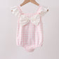 Pink Plaid Bow UPF Swim One-Piece