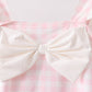 Pink Plaid Bow UPF Swim One-Piece