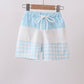 Blue Plaid UPF Swim Trunks