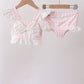 Pink Plaid Bow UPF Swim Set