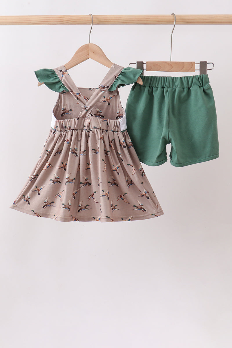 Green Mallard Embroidered Set
